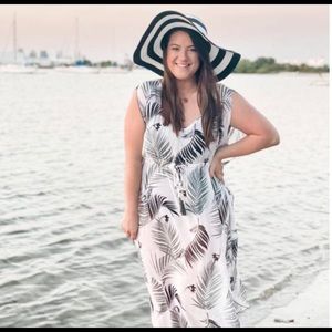 Kona Sol Botanical Print midi length cover-up sz L